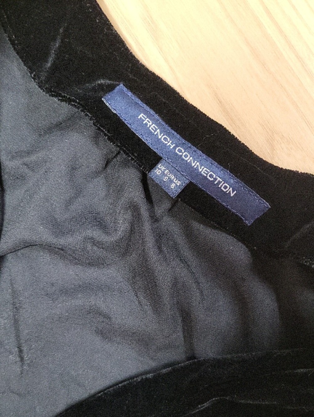French Connection Black Velvet Maxi Dress with Puff Sleeves - Picture 2 of 4